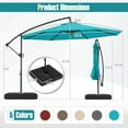 thumbnail image 3 of Gymax 10 FT Offset Hanging Umbrella w/ Base Patio Cantilever Umbrella 360° Rotation Turquoise, 3 of 9