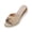 Beige, variant on Women Bow Wedge Slides Sandals Open Toe Flock Upper Thick Sole One Strap Jute Wrapped Spring Summer Sweet Shoes,Beige