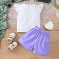 thumbnail image 5 of mgoYE Girl Sets Size 10-12 Girls Summer Clothing Sets Ruffle Tank Tops and Shorts Cute 2 Piece Outfits(Purple,10-11 Years), 5 of 5