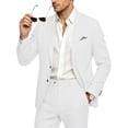 thumbnail image 6 of Dwelliawo Mens Sport Coats and Blazers Casual Blazer Jackets with Pockets Two Button for Wedding Prom Business Formal White M, 6 of 9