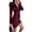 Wine Red, variant on Womens Sequin V Neck Low Cut Pleated Waist Short Bodycon Dress Clubwear for Party Evening Events Wine Red S