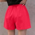 thumbnail image 4 of Costeam Womens Linen Blend Elastic Waist Casual Shorts Loose Fit with Side Pockets Lightweight Solid Color Summer Beach and Daily Wear Shorts, 4 of 7