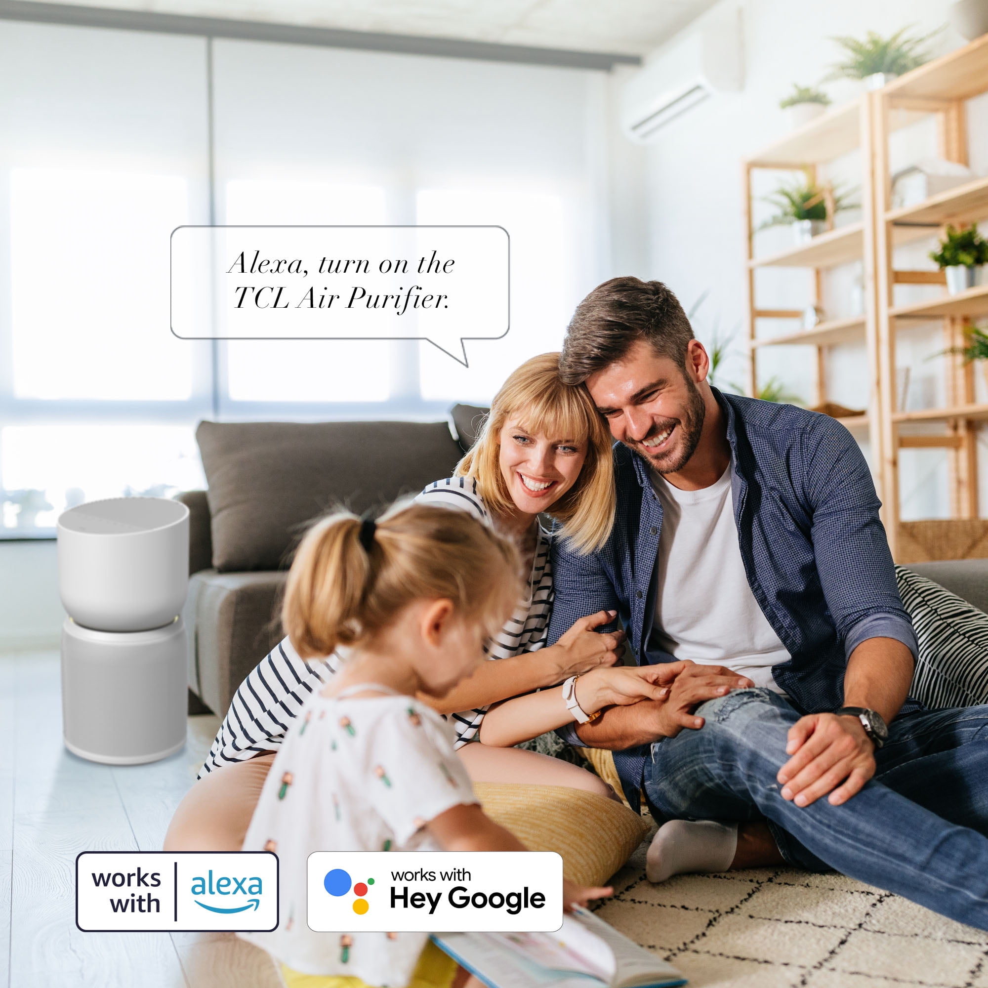 TCL Breeva A3 Smart Air Purifier, up to 1230 sq. ft., 5-Stage Filtration System, True HEPA (H13) Removes 99.97% of Dust / Bacteria / Odors, App & Voice Control, Ultra-Quiet, White, A315W