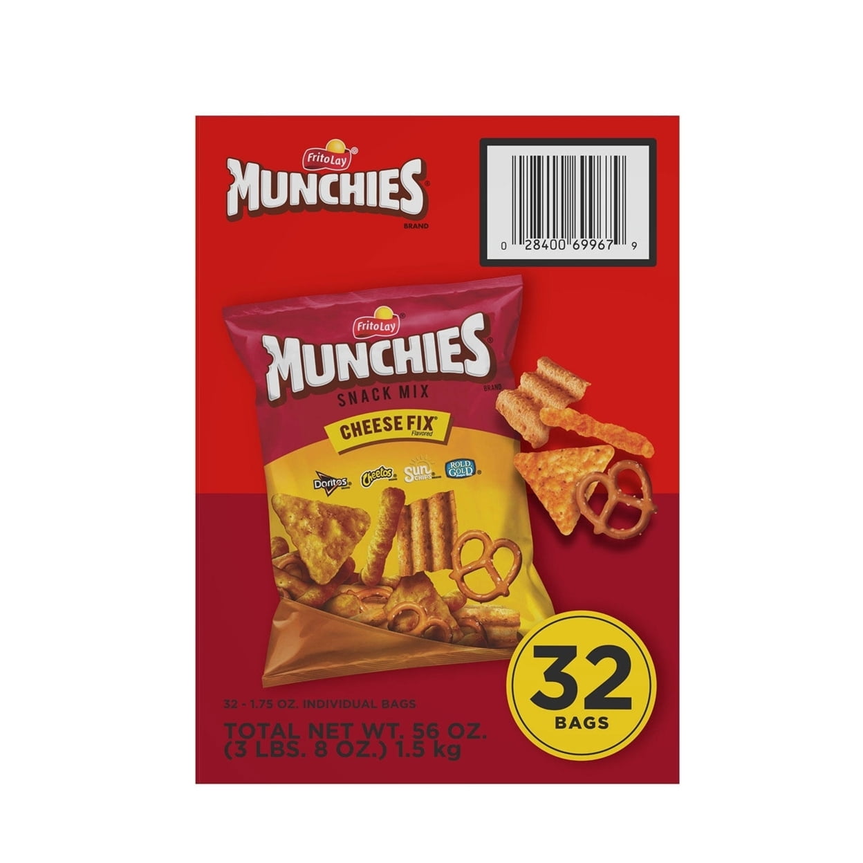 Munchies Snack Mix Cheese Fix 1.75 Ounce (Pack of 32)