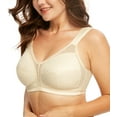 thumbnail image 4 of Exclare Women's Full Coverage Leopard Print Wirefree Unpadded Comfort Minimizer Everyday Bra (38DDD ,Beige), 4 of 7