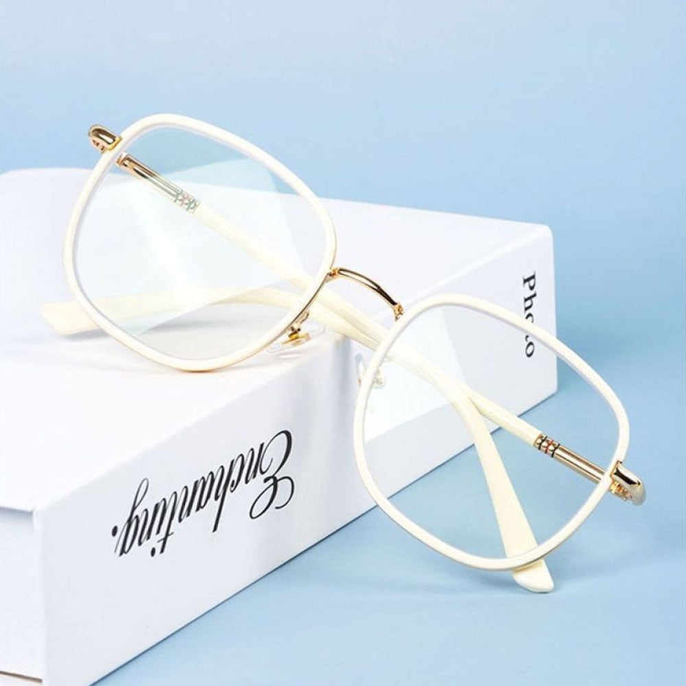3 Pack Oversized White Reading Glasses 3.00 for Women, Ladies Fashionable Square Readers Blue Light Blocking Presbyopic Glasses +3.00