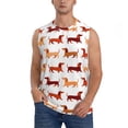 thumbnail image 1 of Fotbe Dachshund Walking Men's Camiseta sin Mangas Estampada para Hombres, Playera Casual para Gimnasio, Entrenamiento, Playa-Small, 1 of 7