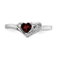 thumbnail image 5 of Primal Gold 14 Karat White Gold 4mm Heart Garnet and AA Diamond Ring, 5 of 5