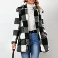 thumbnail image 2 of LEBONYARD Women's Fashion Lapel Button Cardign Solid Plaid Style Jacket Coat Casual Long Sleeve Pocket Loose Fit Turn Down Collar Outwear Jacket, 2 of 9