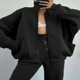 thumbnail image 4 of Ensemble Assorti pour Femmes avec Col Montant, Sweat à Capuche Zippé et Pantalon, 4 of 6