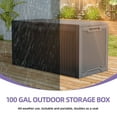 thumbnail image 4 of Uforic 100 Gallon Resin Deck Box, Lockable Outdoor Waterproof Storage Box, Dark Gray, Large Capacity, 4 of 7