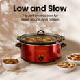 thumbnail image 2 of Chefman 7-Quart Electric Slow Cooker, Dishwasher-Safe Crock - Red, 2 of 7