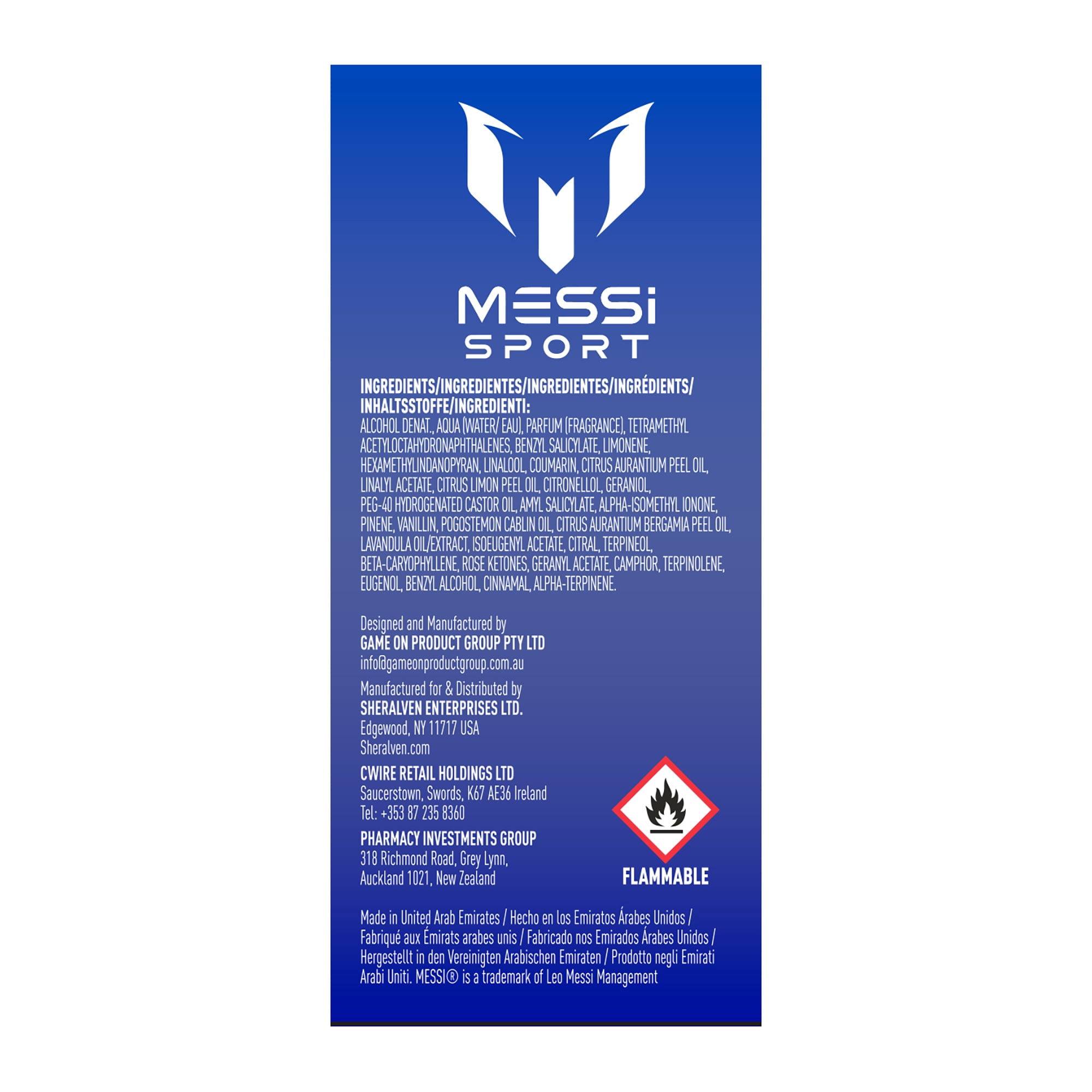 Messi Sport Blue Fragrance body Spray for Men 6.7 Oz