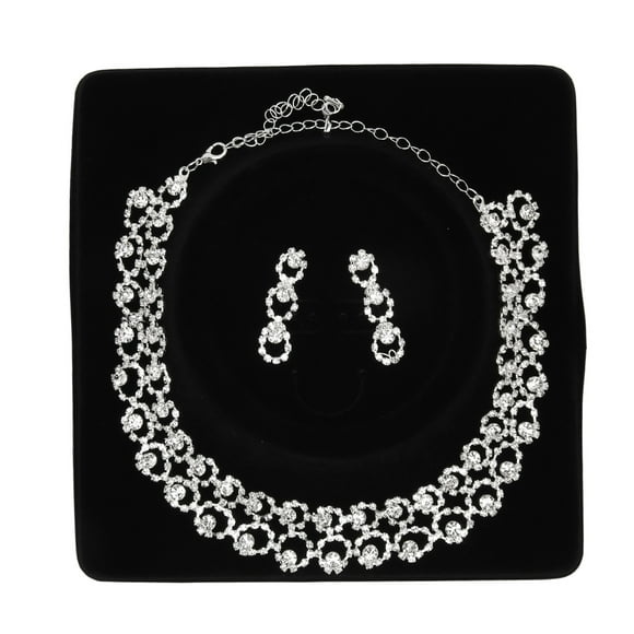 Bride Jewelry Set Rhinestones Elegance Luxurious Silver Wedding Jewelry Sets for Women for Daily Wear Ceremony Silver
