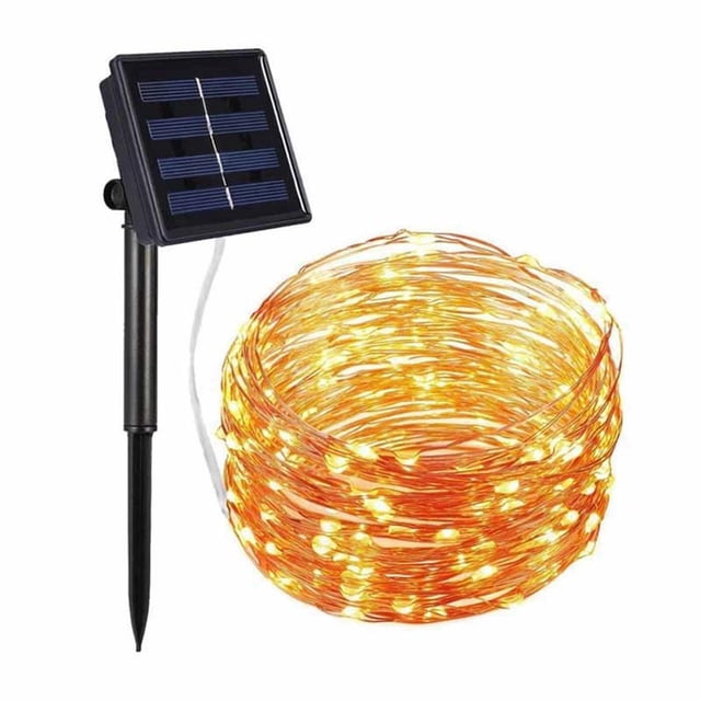 Toystoory 20m 200 LED Energía solar Cadena Luces de hadas Luz de alambre de cobre para fiesta en el jardín al aire libre Iluminación y accesorios No.1 Toystoory HA025651-01