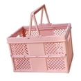 thumbnail image 2 of Cesta de Picnic plegable, cesta de la compra, caja de almacenamiento Rectangular reutilizable de gran capacidad, cesta de almacenamiento para cocina y Rosa, 2 of 8