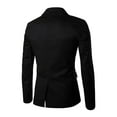 thumbnail image 3 of INSPIRE CHIC Men's Suit Jacket Notched Lapel Long Sleeve Single Vent Back One-Button Blazer 36 Black, 3 of 7