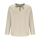 thumbnail image 5 of Blusas y camisas de manga larga con cuello en V para hombre, blusa informal de moda lisa con tirantes sueltos, blusa de manga larga con cuello en V, blusa de poliéster para hombre, 5 of 8