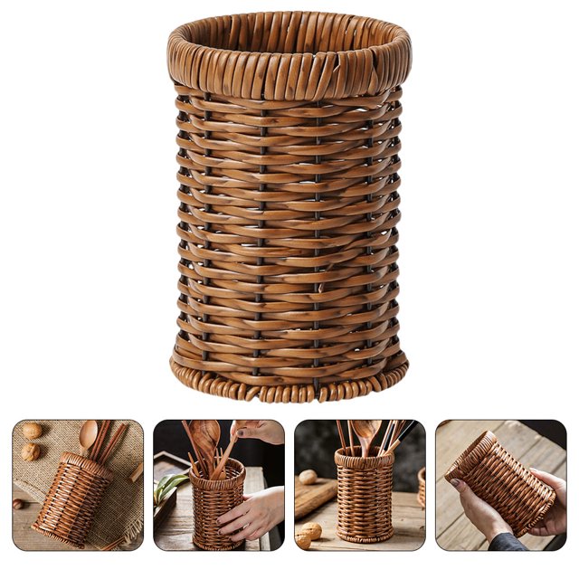 UPOUART Cubiertos De Ratán Sintético Para Cocina Y Eventos En Color Marrón