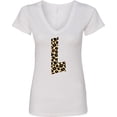 thumbnail image 3 of Inktastic Leopard Print Letter L Women's V-Neck T-Shirt, 3 of 5
