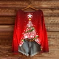 thumbnail image 5 of yardsong Christmas Xmas Trees Ugly Sweater for Women - Boat Neck Imitation Pullover Long Sleeve Graphic Holiday Tops Red,S, 5 of 5