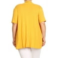 thumbnail image 4 of Moa Collection Women's Plus Size Short Sleeves Draped Open Front Casual Solid Cardigan, 4 of 5