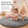 thumbnail image 2 of SANMADROLA Soft Modern Shaggy Area Rug, 4' x 4', Non-Slip Plush Fluffy Furry Carpet, 2 of 9