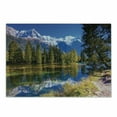 thumbnail image 1 of Mountain Cutting Board, Snow Covered Alps Peaks Fir Trees in Lake Natural Paradise European Scenery, Decorative Tempered Glass Cutting and Serving Board, Small Size, Green White Blue, by Ambesonne, 1 of 1