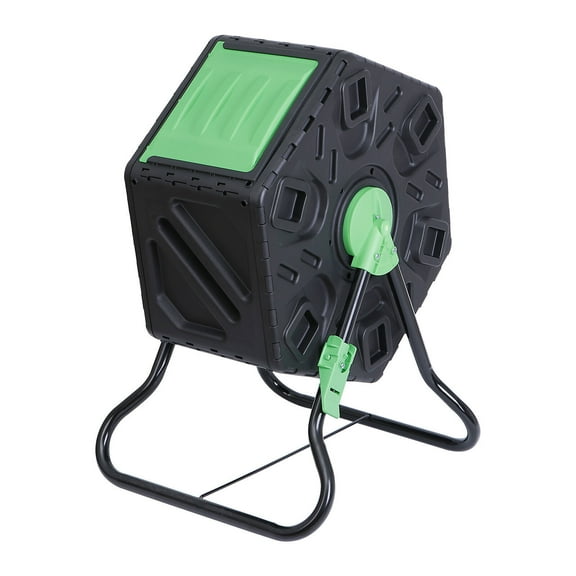 XiHuaZhaoChen Compost Tumbler Single Chamber – Easy-Turn Composter Tumbler Outdoor for Fast Composting for Garden and Outdoor,18.5 GAL