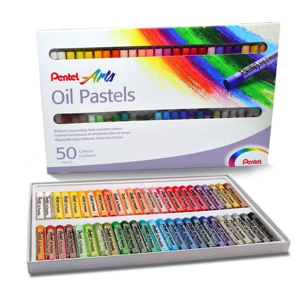Set de 50 Colores de Pasteles al Óleo Pentel, Cremosos y Resistentes al Desvanecimiento