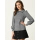 thumbnail image 3 of Blusa de Manga Larga de tela de Cuadros Allegra K para mujer Elegante Informal Negro XS, 3 of 6