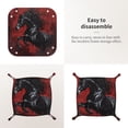 thumbnail image 2 of Valet Tray, Black Stallion On Red Canvas Faux Leather Desk Tray Vanity Tray Night Stand Organizer Catch All Tray Key Bowl for Entryway Table, Elegant Valet Tray Storage for Men Women, 2 of 7