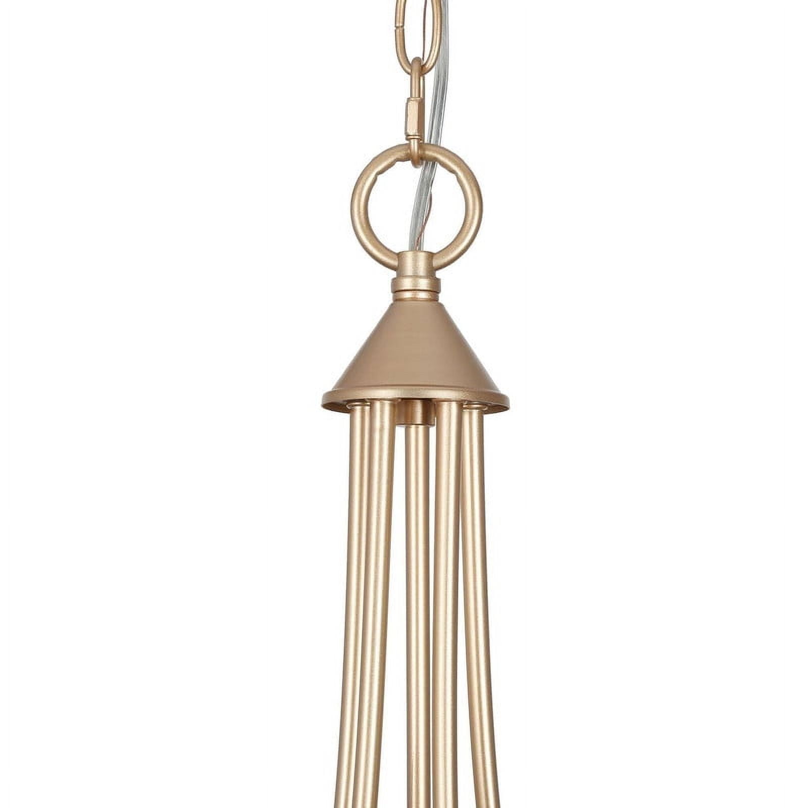 LNC 5-Light 1-Tier French Country Metal Matte Gold Hardwired Candle Chandelier