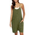 thumbnail image 1 of HBFAGFB Combinaison Mode Femme Sans Manches Boutonnée Short Grand avec Poches Vert Taille g, 1 of 5