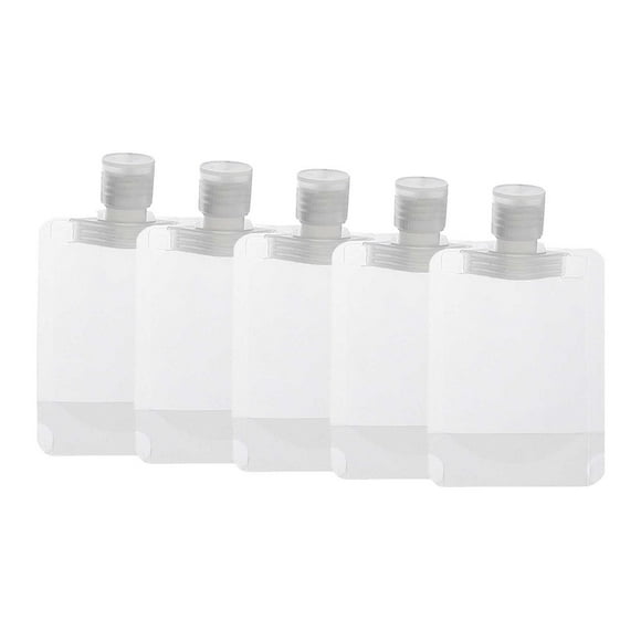 Himery Portable Travel Makeup Packing Bag Leak Proof Refillable Empty Pouch Transparent Clamshell Packaging Bag Plastic Stand Up Spout Pouch for Toiletry Lotion Shampoo Li E
