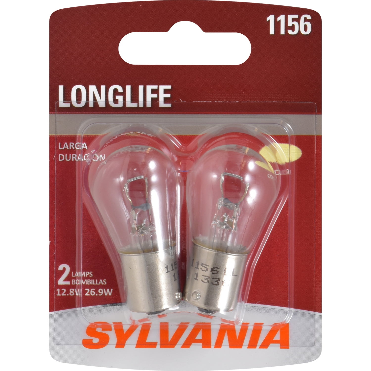 Sylvania 1156 Long Life Automotive Mini Bulb, Pack of 2.