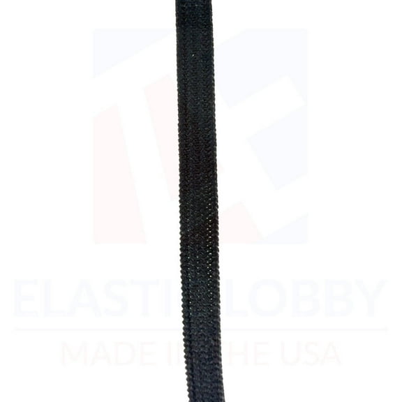 1/4" (6mm) Black Knitted Elastic - US Made - 5 yards