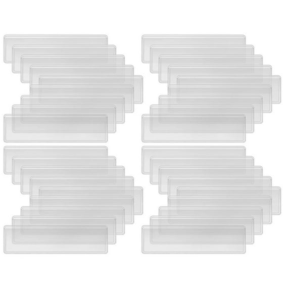 LOLIPPYY 15 Sheets Clear Adhesive Label Pockets Square Shape Protect Cards for Home Use