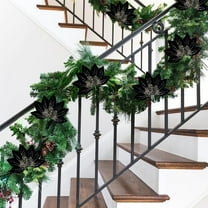 10-Pack Mesh Christmas Flowers for Decor, Floral Spray Picks for Tree Vase and Wreath Arrangements, Artificial Glitter Stems for Home Party Event Styling(Navy)