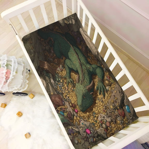 Wobogo Treasure Dragon Baby Crib Sheets Super Soft Microfiber Playard Sheet Fitted Design for Maximum Comfort and Safety 39×27×5in