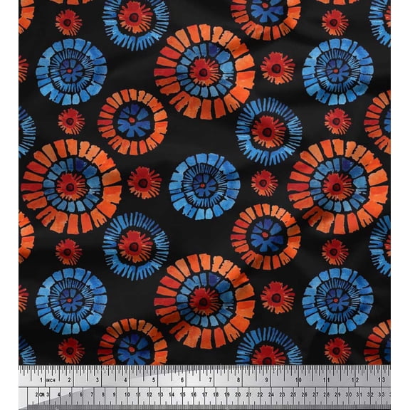 Soimoi Cotton Duck Fabric Brush Stroke Abstract Printed Fabric 1 Yard 42 Inch Wide