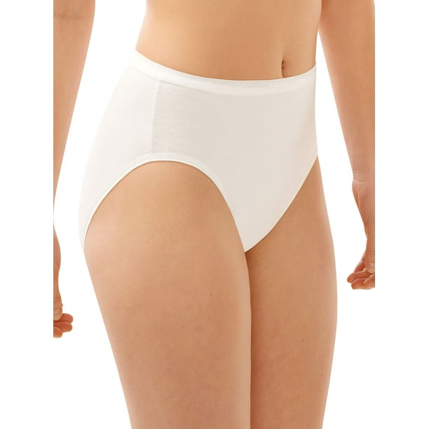 Bali Bali FullCutFit HiCut Panty White 10 Women's