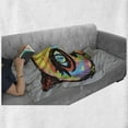 thumbnail image 6 of Cat Soft Flannel Fleece Throw Blanket, Colorful Dark Paint of a Cat Head Big Sketchy Eyes Unique Creatures Work, Cozy Plush for Indoor and Outdoor Use, 60" x 80", Multicolor, by Ambesonne, 6 of 6