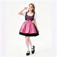 thumbnail image 4 of Kids Lace Maid Oktoberfest Costume Dress, Short Sleeve Girls Summer Festival Casual Apparel Dresses for Little Girls 3-11 Years Hot Pink 9-10 Years, 4 of 8