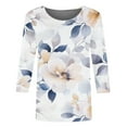 thumbnail image 4 of Wowcloth Women's Printed Crew - Neck 3/4 Sleeve Loose T - shirt, 4 of 5