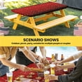 thumbnail image 6 of Ombre Red Geometric Table Cloths for 5 Foot Rectangle Tables, Modern Abstract Art Patio Waterproof Elastic Fitted Tablecloths, Washable Rectangular Table Cover for Camping, 6 of 8