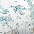 thumbnail image 7 of Beach Ocean Theme Shower Curtain, Nautical Coastal Tropical Fish Sea Turtle Fabric Shower Curtains Set for Kids Bathroom Decorative, Fun Turquoise Blue Restroom Accessories with Hooks 72X72 Inch, 7 of 7