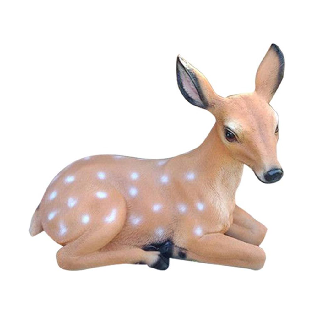 Statue De Cerf En Résine - Décoration D'intérieur Style Naturel - 37 Cm De Haut - Pour Salon, étagère, Bureau - Cadeau Déco