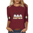 thumbnail image 2 of Warop Women's Halloween Fashion Printed 3/4 Sleeve Tops Casual Tunic Round Neck Blouse Loose Fit Pullover T Shirts, 2 of 5