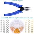 thumbnail image 2 of yeuweold Split Rings for Jewelry Making, 700pcs Small Split Ring with Split Ring Pliers, Double Closed Jump Rings Craft Jump Loops Opener for Necklaces and Bracelets, 2 of 5